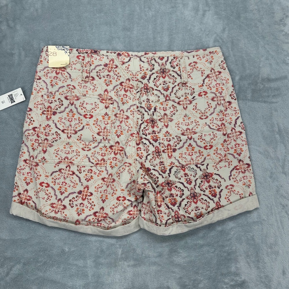 Anthropologie Pilcro The Wanderer Shorts Rose Tyrie Floral Button Fly 28 NEW - Picture 6 of 10